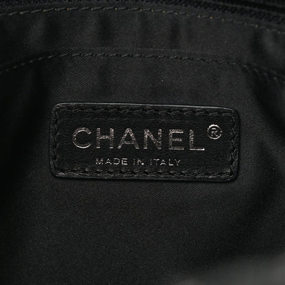 Chanel Tweed Faux Fur Patchwork Jumbo Single Flap Black 5 of 10