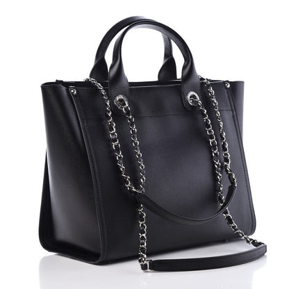 Chanel Caviar Small Studded Deauville Tote Black 4 of 8