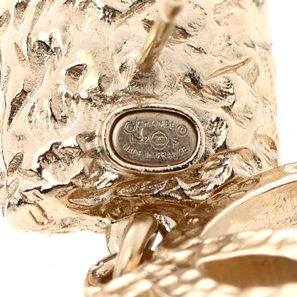 Chanel Iridescent Baguette Crystal CC Drop Earrings Gold 4 of 5