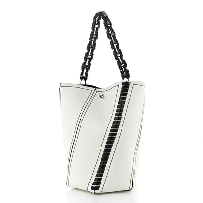 Proenza Schouler Smooth Calfskin Medium Hex Bucket Bag Black White 3 of 12