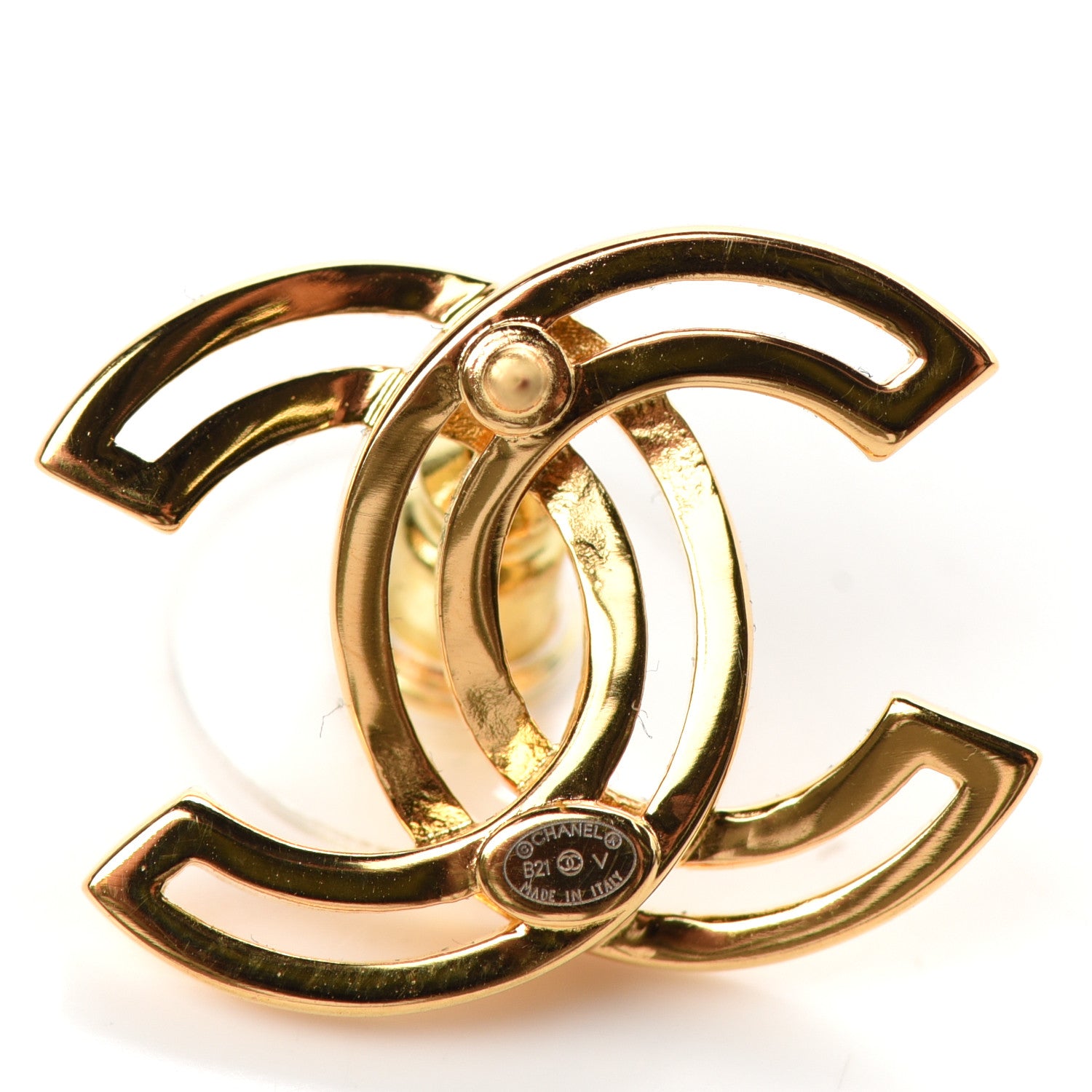 Chanel Metal Obazine CC Earrings Gold 4 of 4