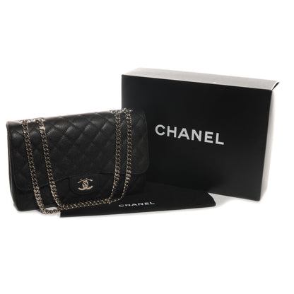 Chanel Caviar Quilted Jumbo Single Flap Bijoux Chain Black 5 of 8