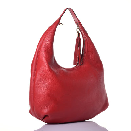 Gucci Pebbled Calfskin Large Soho Hobo Red 3 of 9