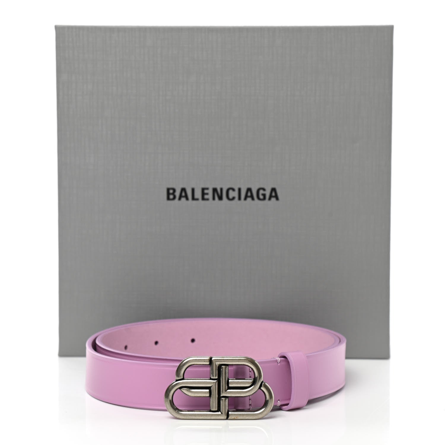 Balenciaga Natural Calfskin BB 25mm Thin Belt 80 32 Lilac 7 of 7