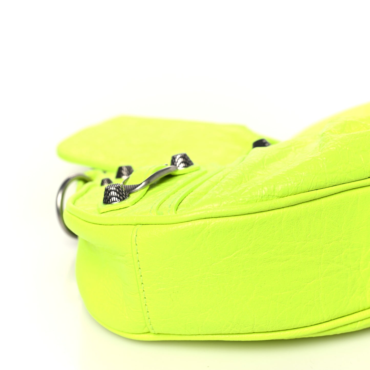 Agneau Arena Le Cagole Chain Shoulder Bag XS Fluo Yellow