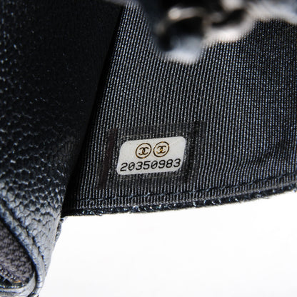 Chanel Metallic Caviar Quilted Wallet On Chain WOC Charcoal 9 of 10