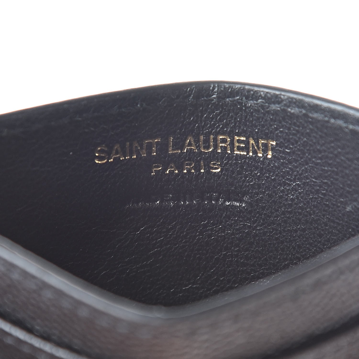 Saint Laurent Grain De Poudre Matelasse Chevron Monogram Credit Card Case Black 6 of 7