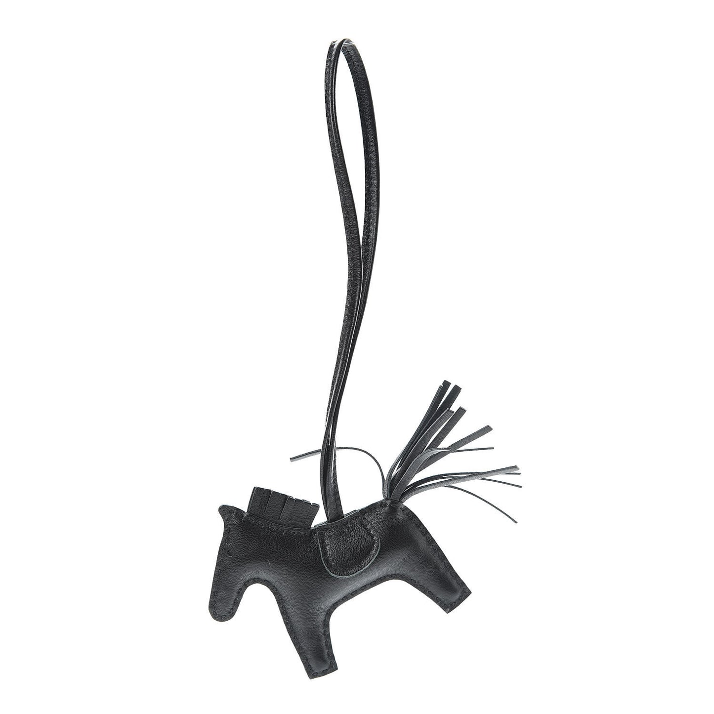 Milo Lambskin Grigri Rodeo Horse Bag Charm PM So Black