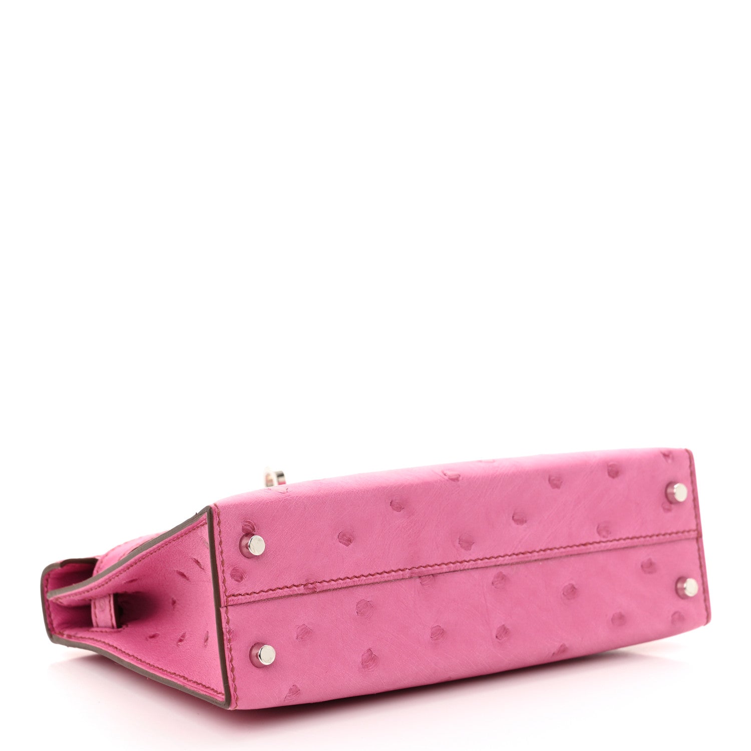 Hermes Ostrich Kelly Sellier Mini 20 Rose Pourpre 4 of 13