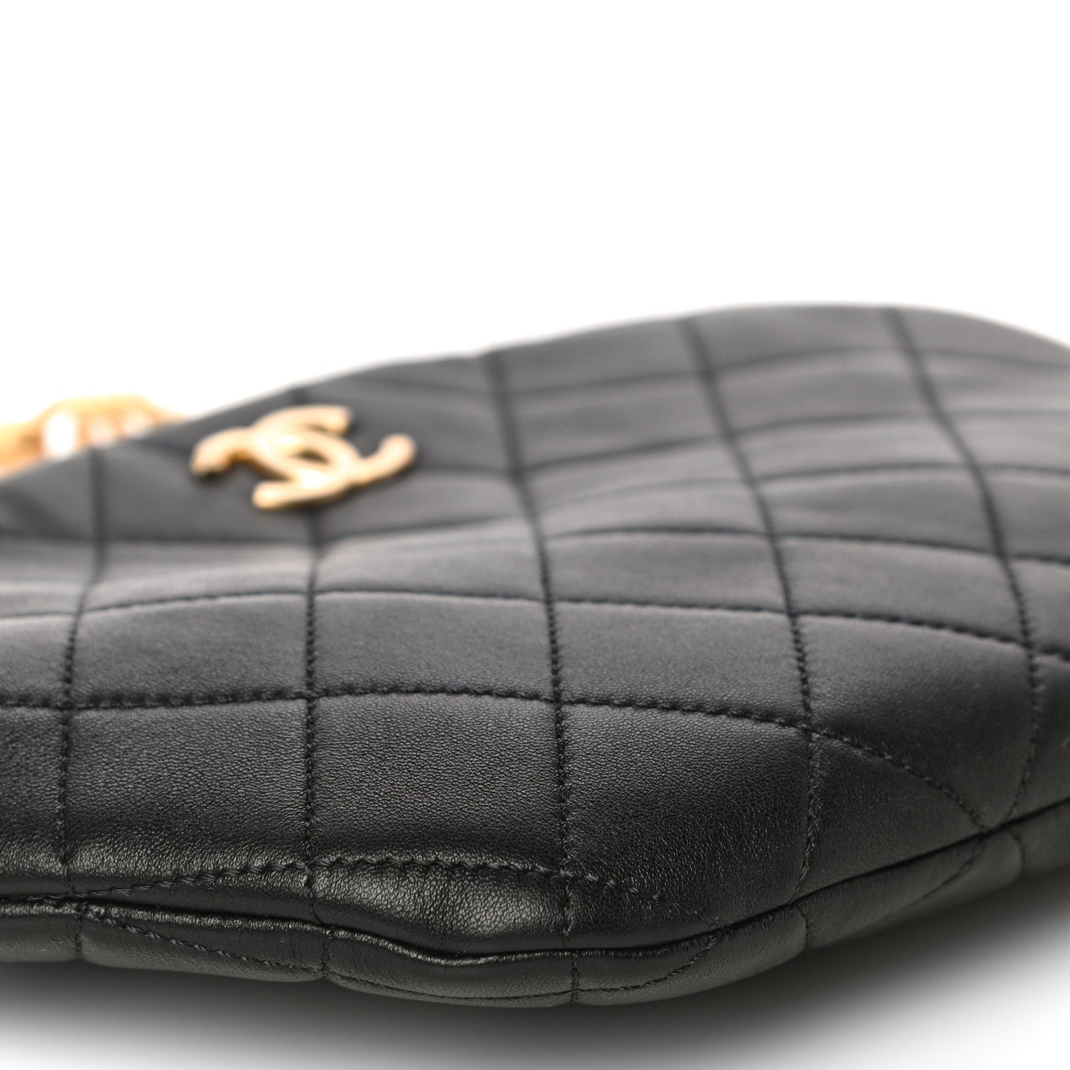 Chanel Lambskin Quilted Pearl Crown Clutch Bag Black 10 of 11