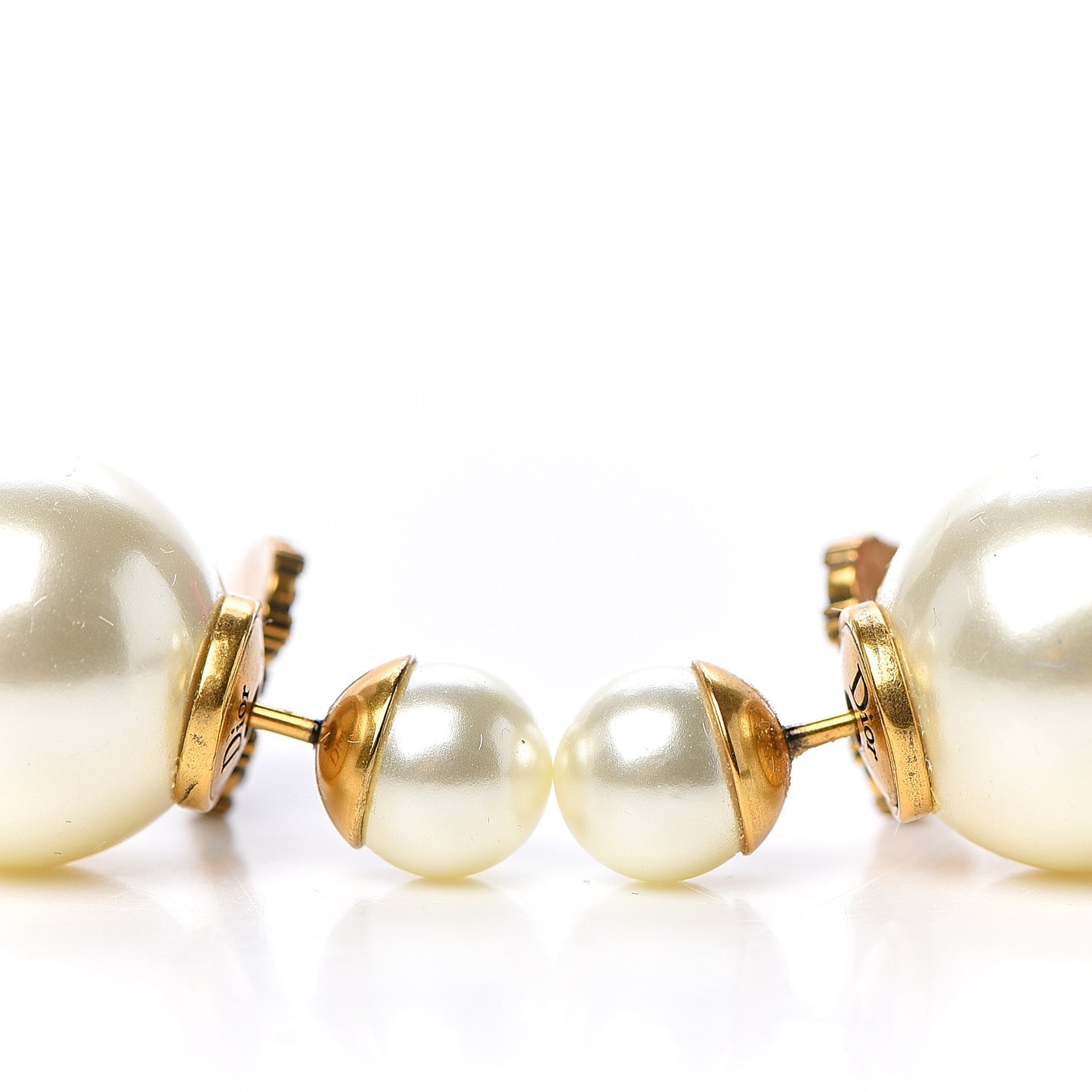 Pearl Crystal Heart Tribal Earrings Gold Red