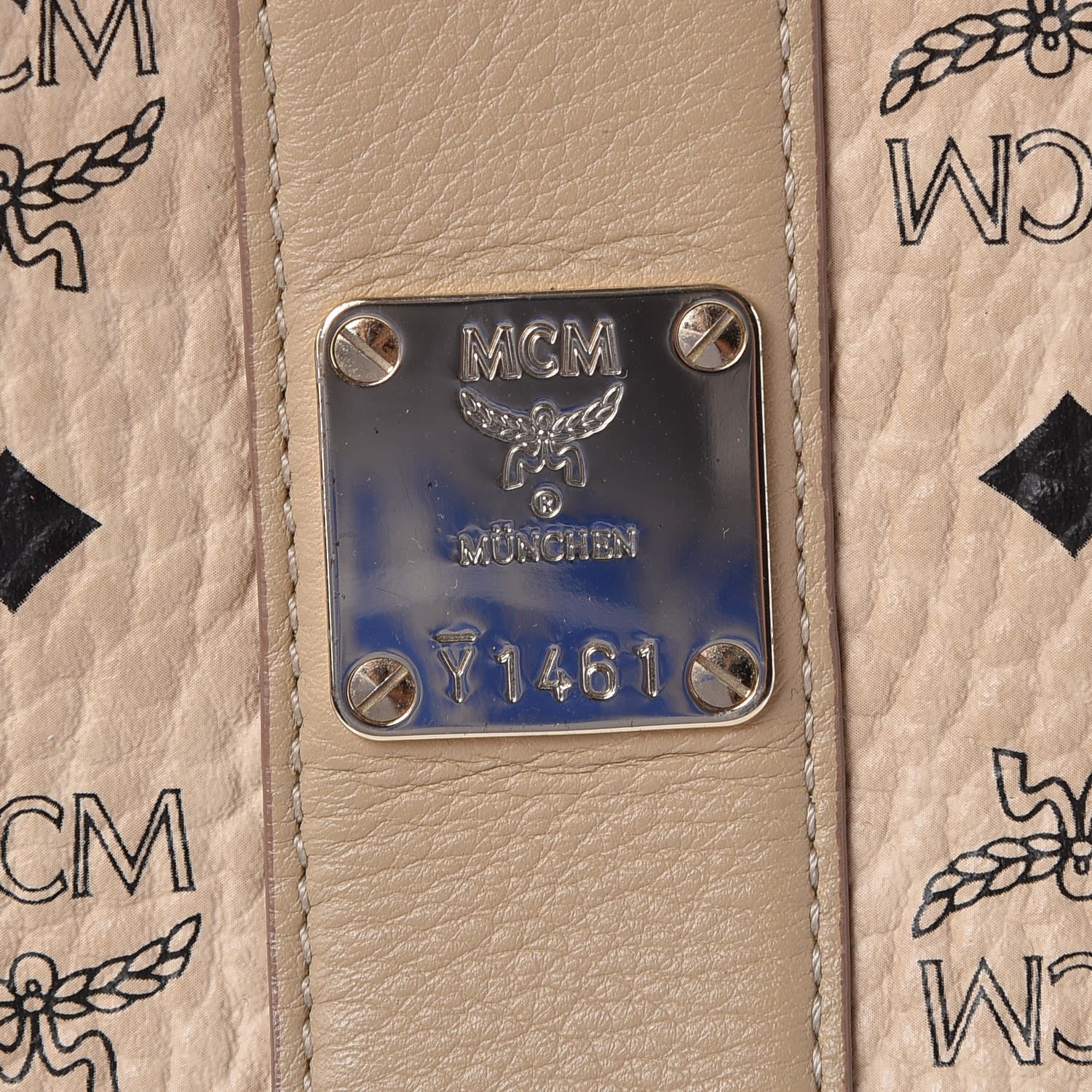 MCM Visetos Medium Liz Reversible Shopper Tote Beige 11 of 12