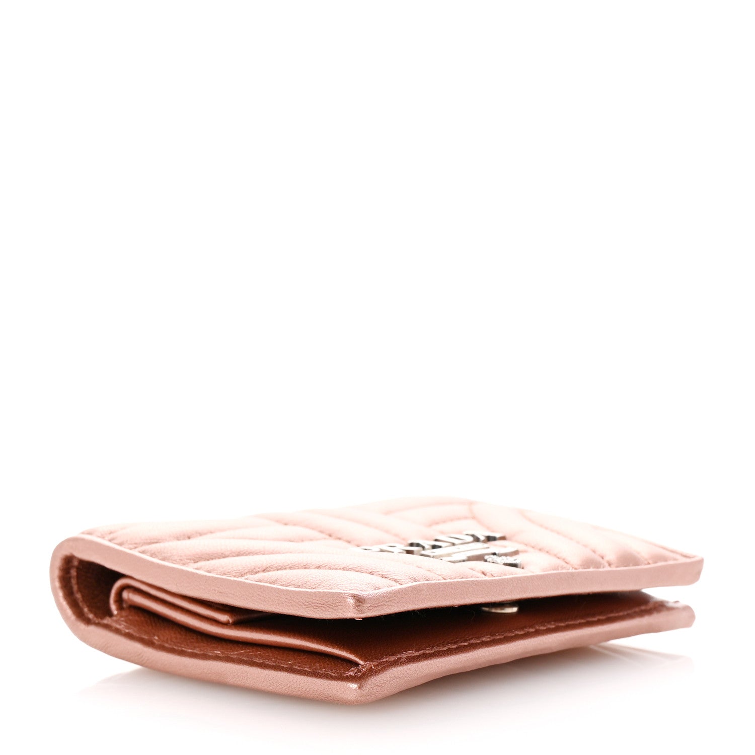 Prada Metallic Nappa Impunture Diagramme Wallet Rosa Mordore 4 of 7