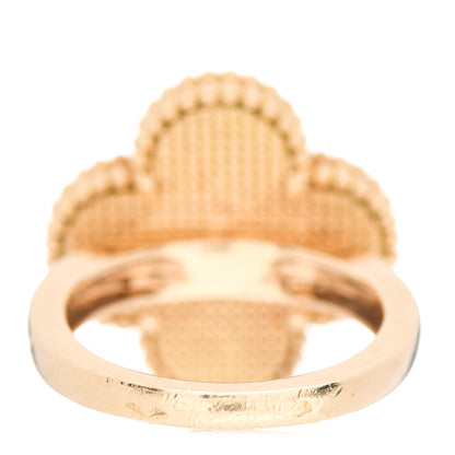 Van Cleef & Arpels 18K Yellow Gold Mother of Pearl Magic Alhambra Ring 54 6.75 4 of 6