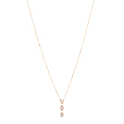 Tiffany 18K Rose Gold Diamond Elsa Peretti Diamond by the Yard Drop Pendant Necklace 1 of 6