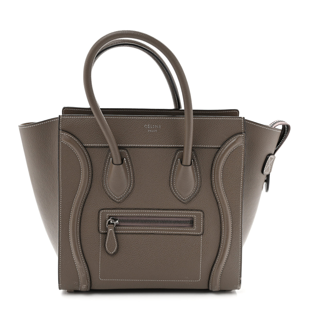 Celine Drummed Calfskin Micro Luggage Souris 1 of 11