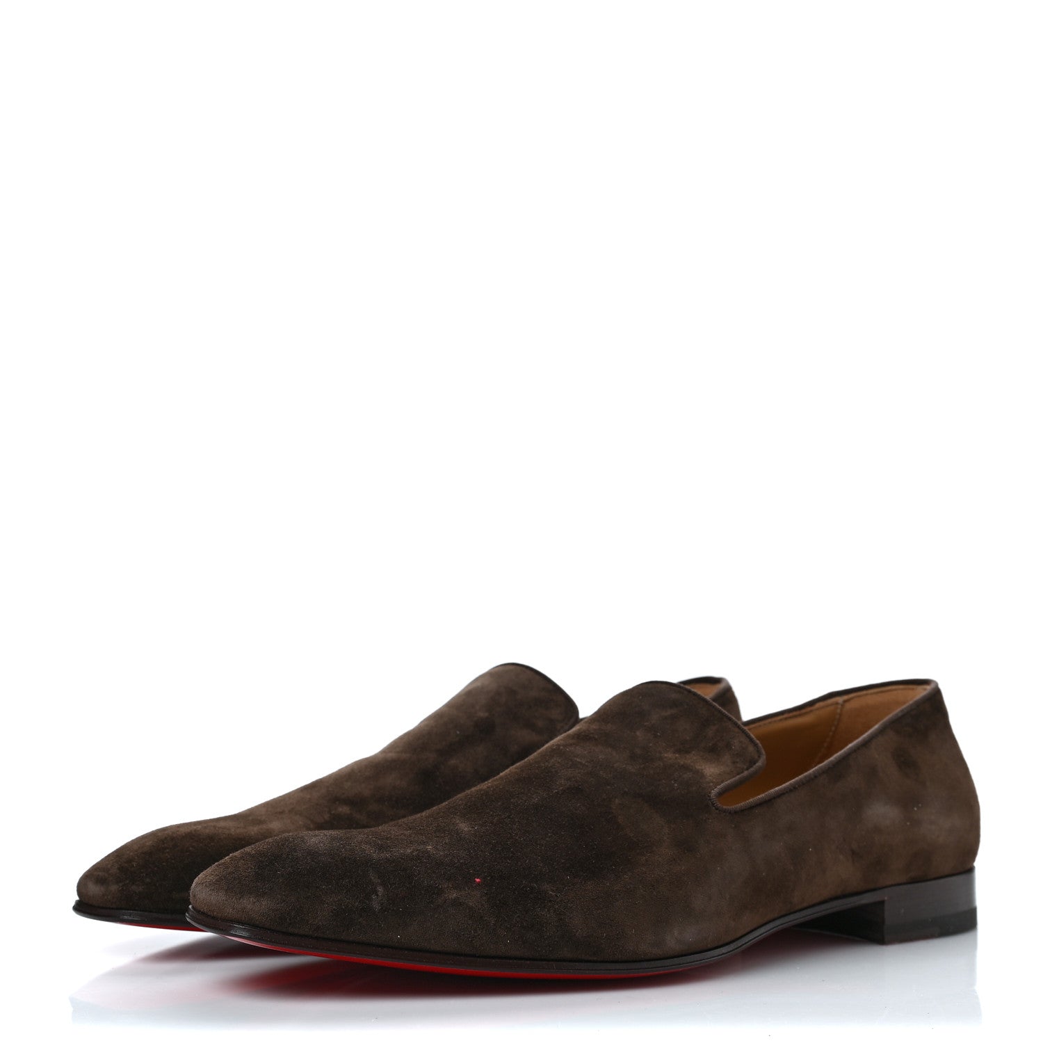 Christian Louboutin Veau Velours Mens Dandelion Flat Loafers 44 Arabica 3 of 8