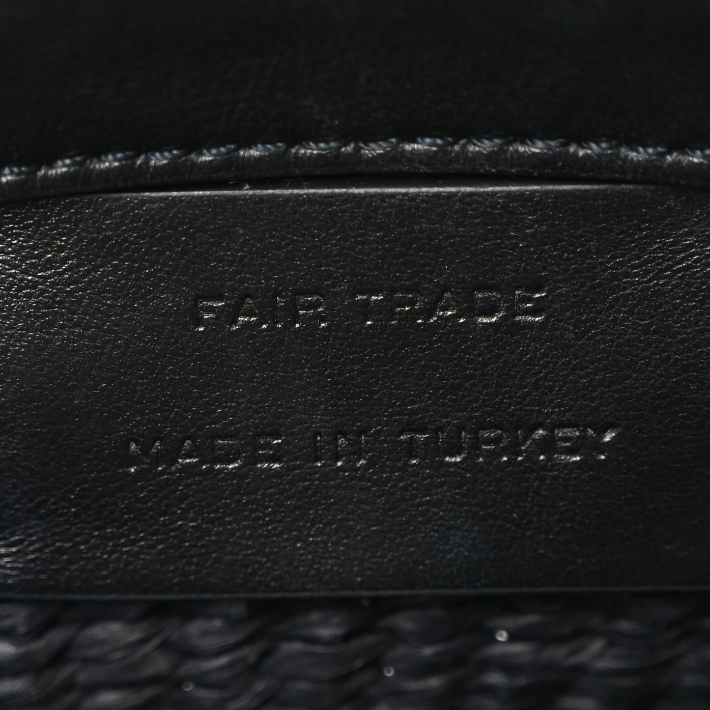 X MIFUKO Raffia Calfskin Mini Chain Basket Black