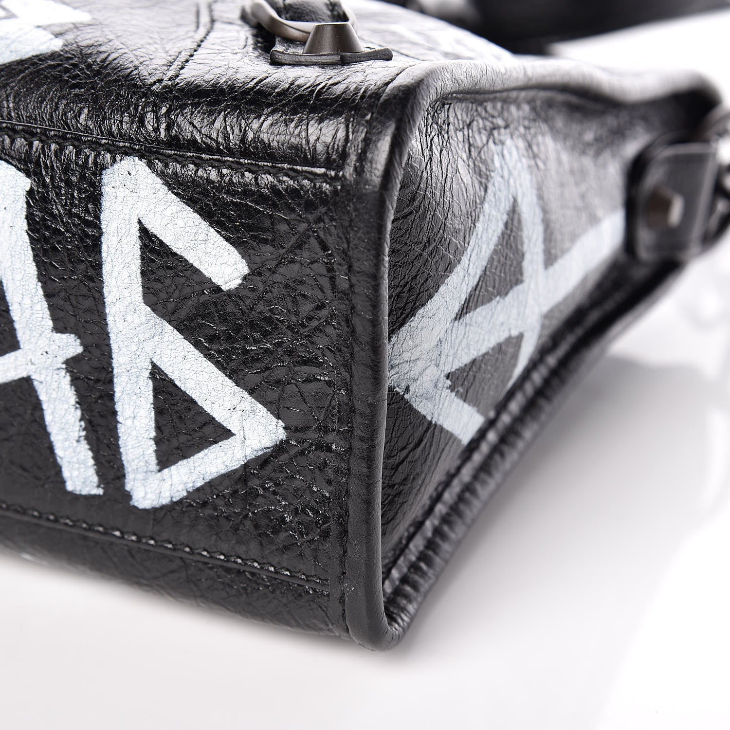 Balenciaga Agneau Classic Hardware Graffiti All Over S City Black 8 of 8
