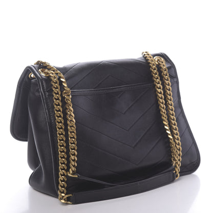 Saint Laurent Lambskin Matelasse Monogram Medium Niki Chain Satchel Black 3 of 11