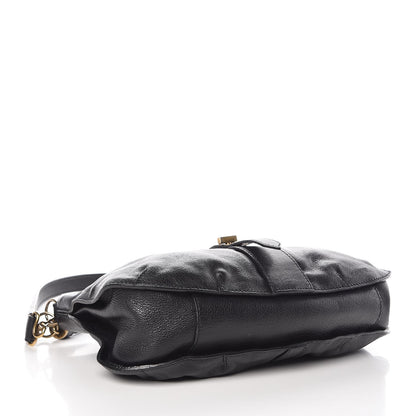 Burberry Grainy Calfskin Medium Creighton Hobo Black 5 of 11