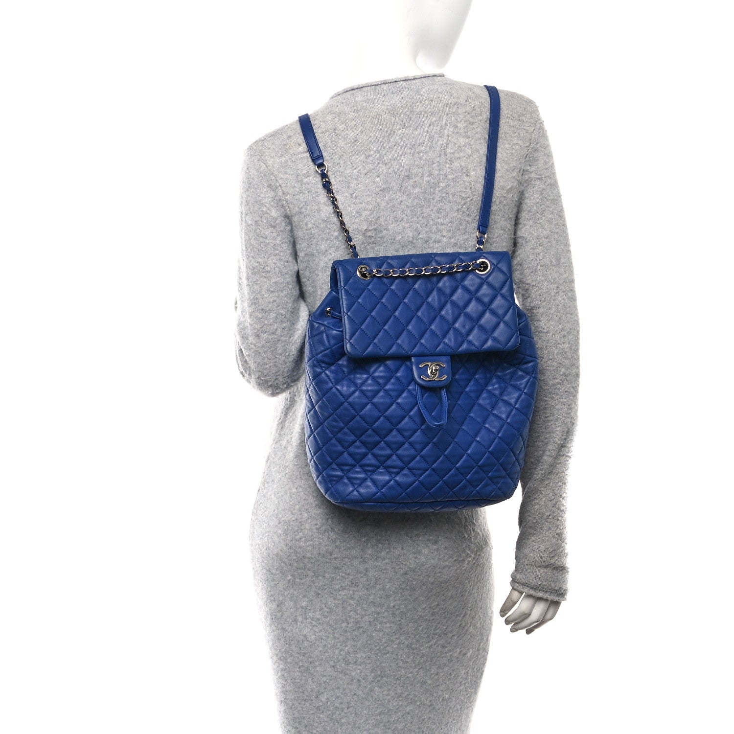 Chanel Lambskin Quilted Large Urban Spirit Backpack Blue 1800320