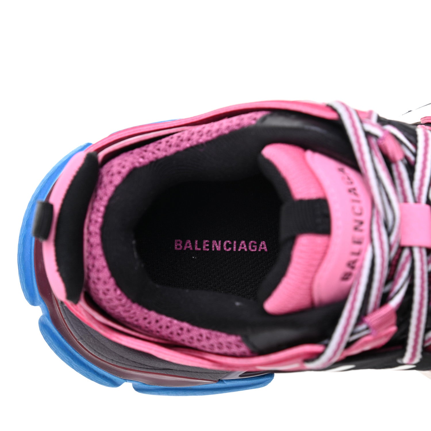 Balenciaga Mesh Nylon Metallic Fabric Womens Track Sneakers 35 Pink Blue 7 of 9