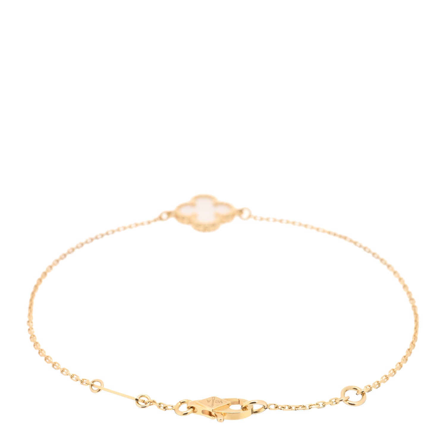 Van Cleef & Arpels 18K Yellow Gold Mother of Pearl Sweet Alhambra Bracelet 2 of 4