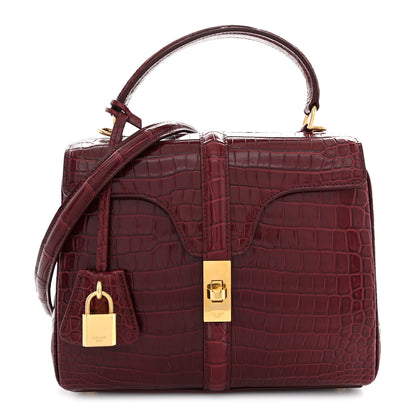 Celine Crocodile Small 16 Top Handle Bag Light Burgundy 1 of 12