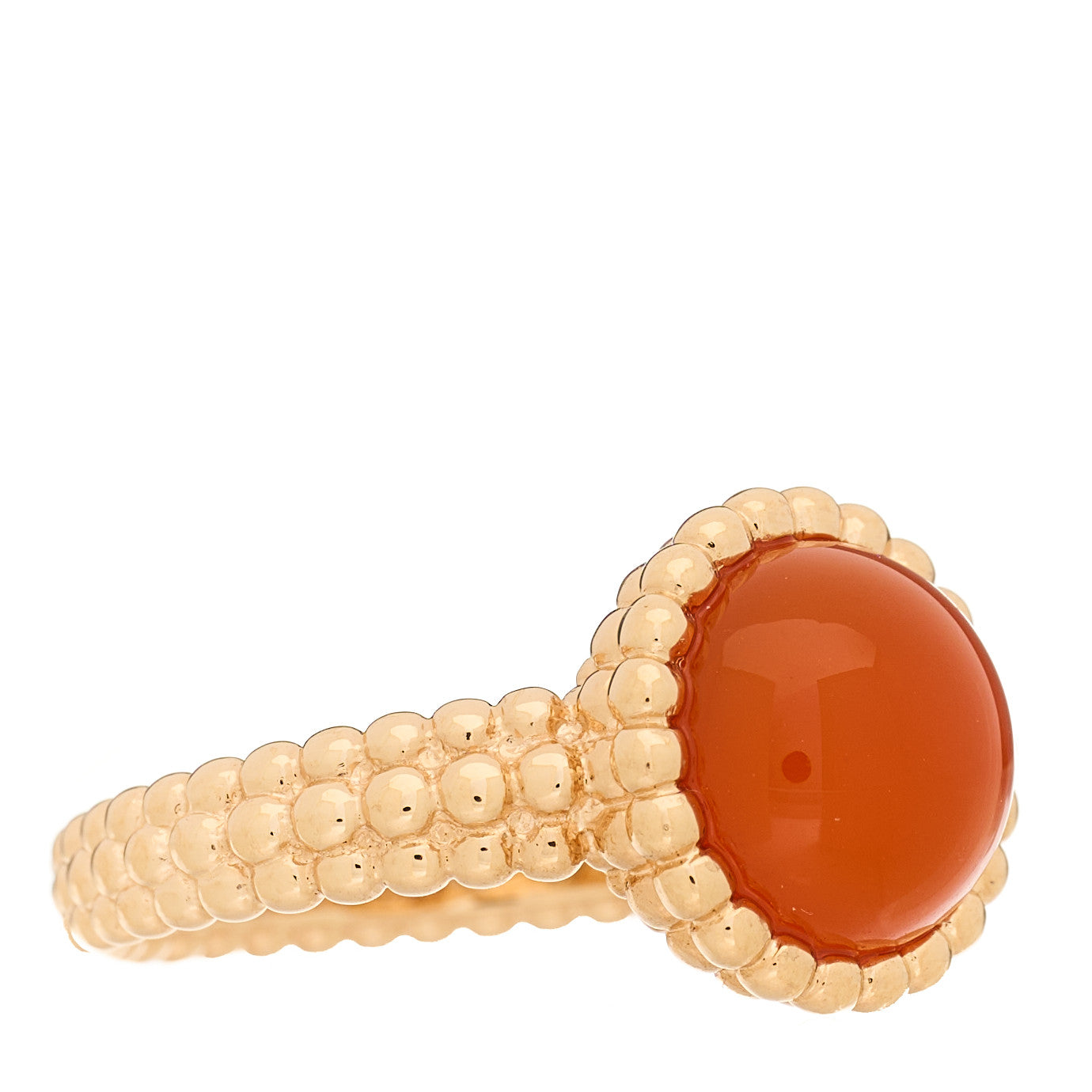 18K Rose Gold Carnelian Perlee Couleurs Ring 55 7.25