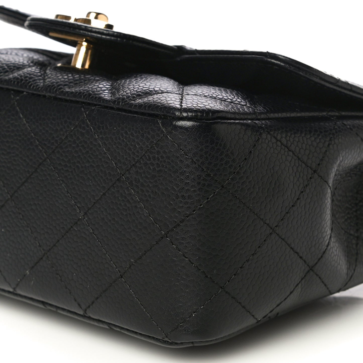 Caviar Quilted Mini Square Flap Black