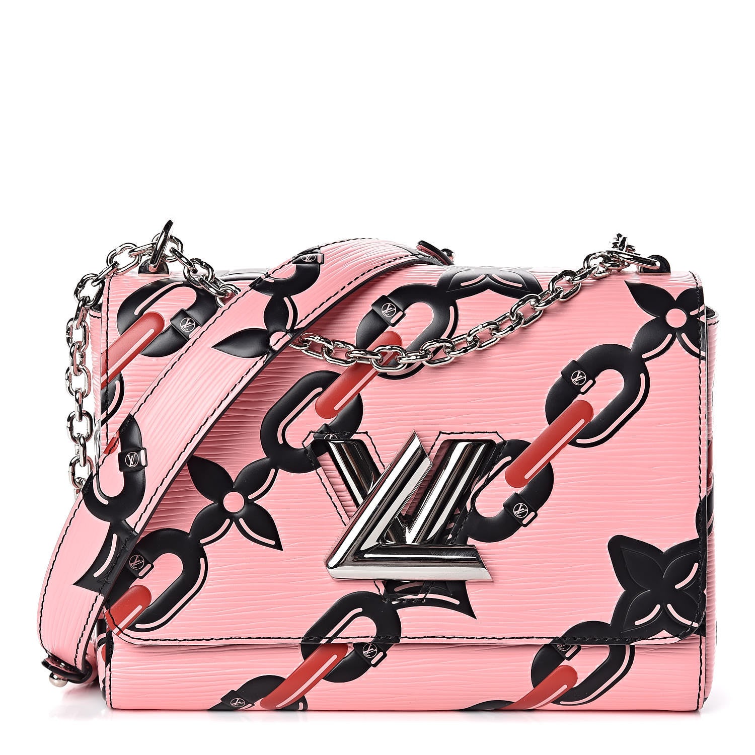 Louis Vuitton Epi Chain Flower Twist Shoulder Bag MM Pink 1 of 9