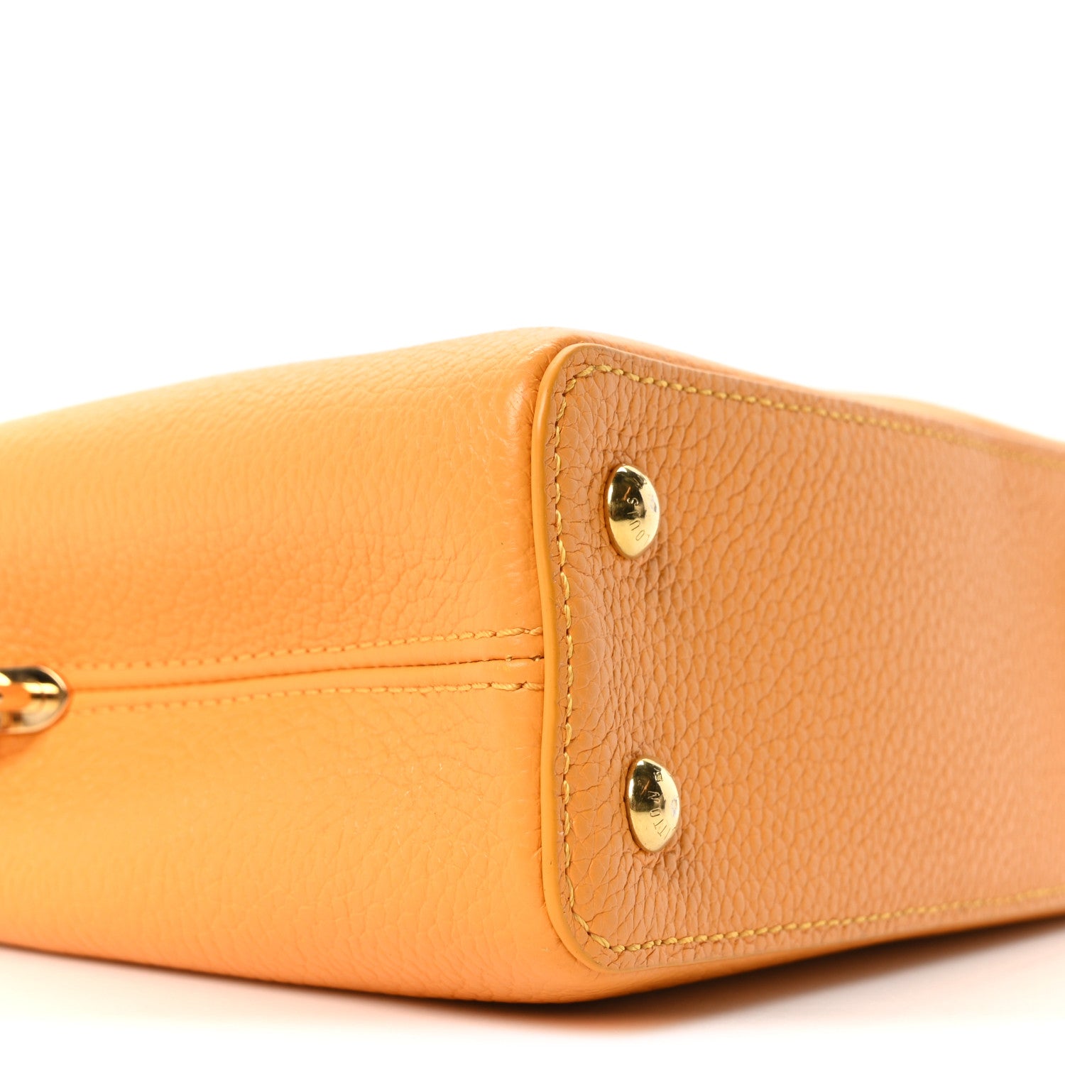 Louis Vuitton Taurillon Mini Capucines Sunbeam Yellow 8 of 9