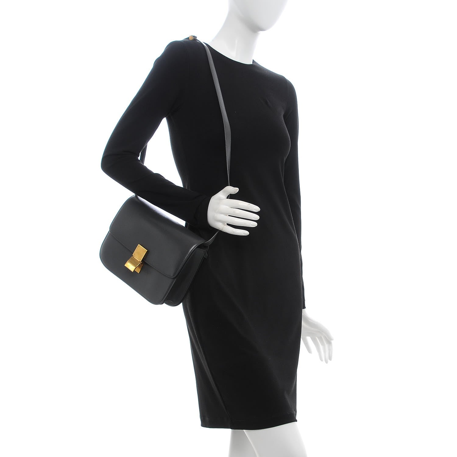 Celine Box Calfskin Medium Classic Box Flap Bag Grey 2 of 8
