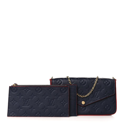 Louis Vuitton Empreinte Pochette Felicie Chain Wallet Marine Rouge 1 of 11