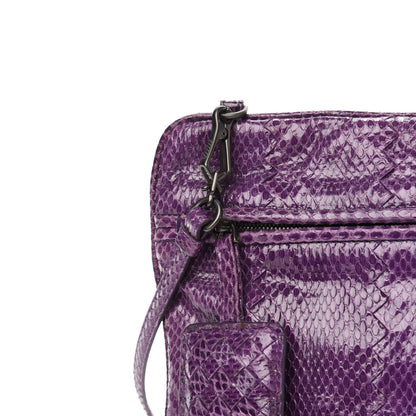 Bottega Veneta Ayers Snakeskin Flat Clutch Crossbody Purple 11 of 11