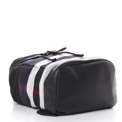 Burberry Overdyed Canvas Mega Check Drifton Backpack Black 3 of 10