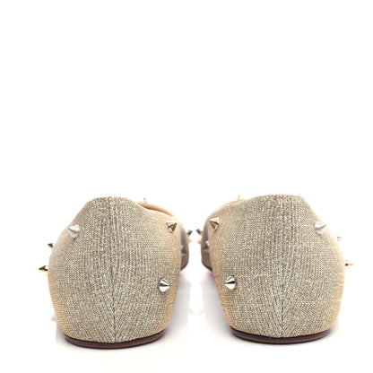 Christian Louboutin Metallic Glitter Fabric Degraspike Flats 38 Silver 7 of 10