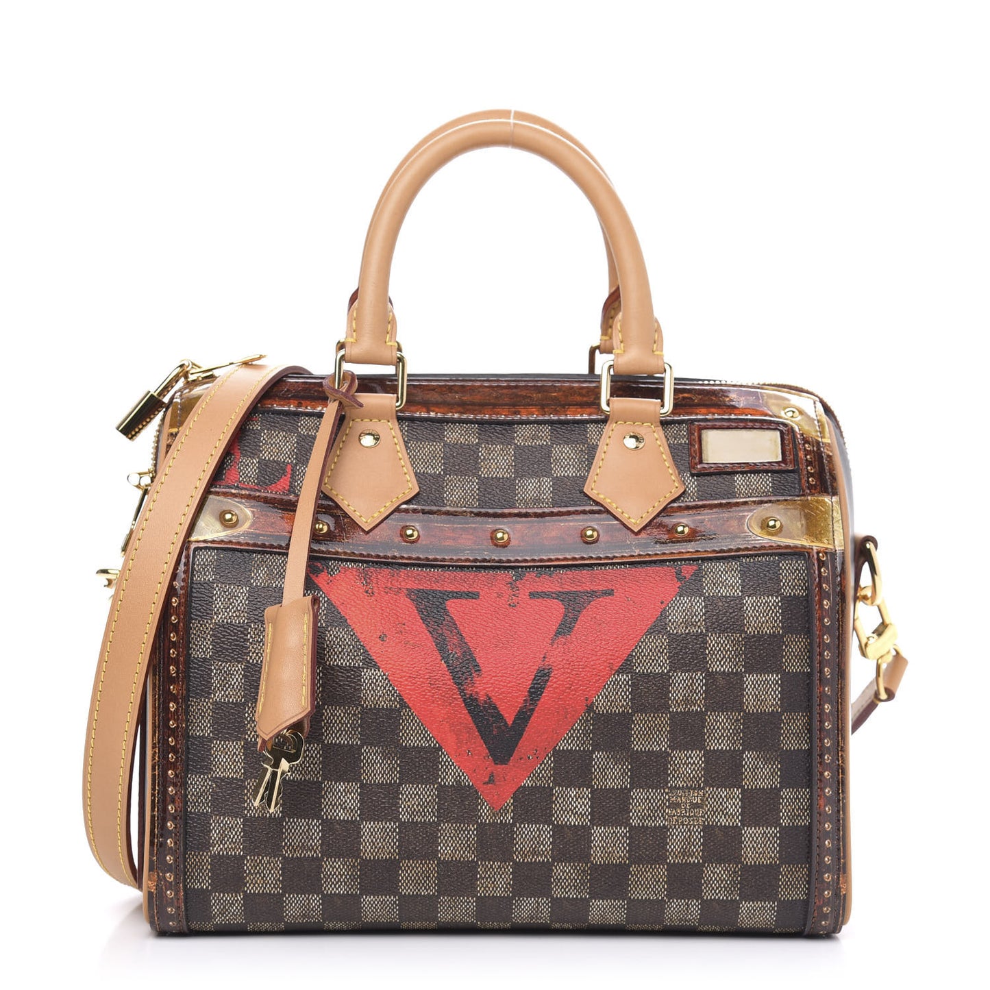 Transformed Damier Ebene Time Trunk Speedy Bandouliere 25 Black
