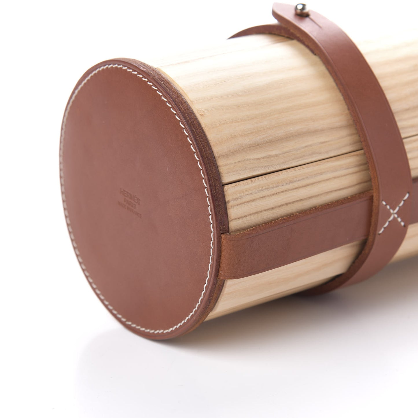 Ash Wood Bridle Calfskin Strike Skittle Game Set Brique