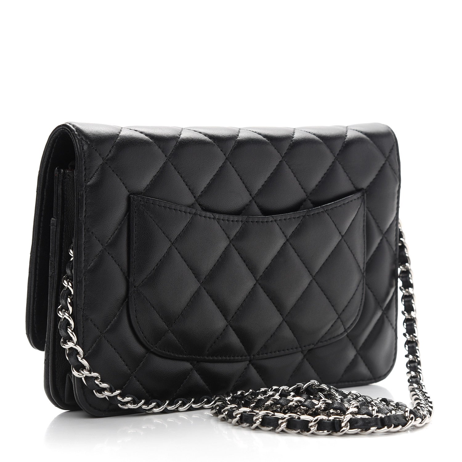 Chanel Lambskin Quilted Wallet On Chain WOC Black 3 of 11