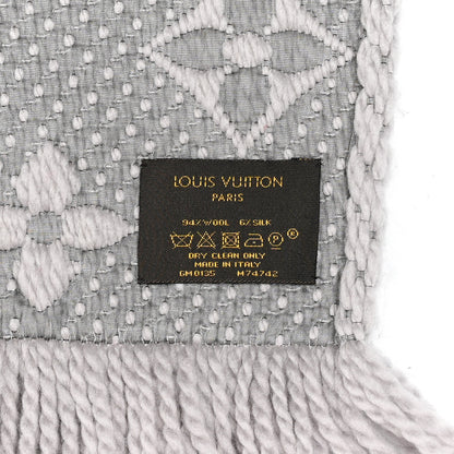 Louis Vuitton Wool Silk Logomania Scarf Pearl Grey 3 of 3