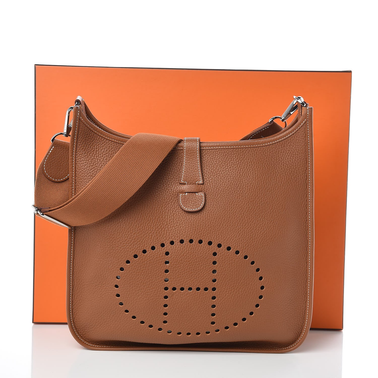 Hermes Taurillon Clemence Evelyne III GM Gold 10 of 10