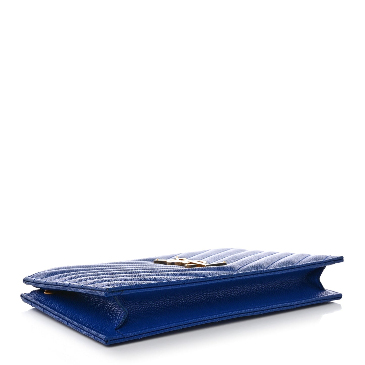 Grain De Poudre Matelasse Chevron Monogram Double Zip Wallet Blue Majorelle