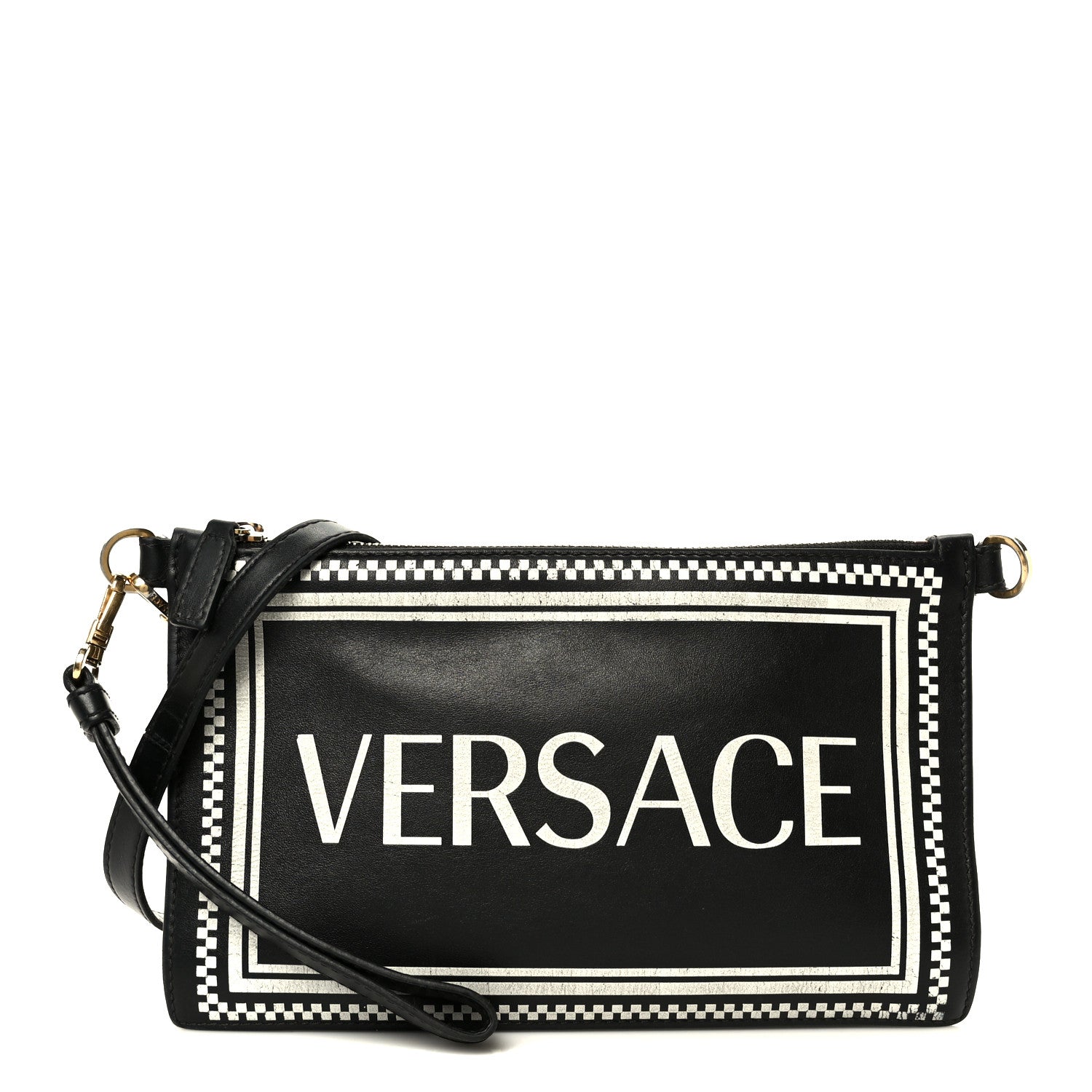 Versace Calfskin 90s Logo Pouch Black 1 of 10
