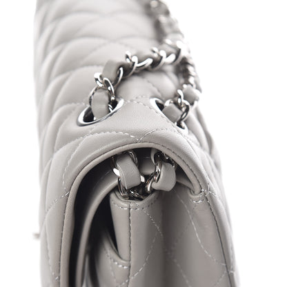 Chanel Lambskin Quilted Medium Double Flap Grey 12 of 21