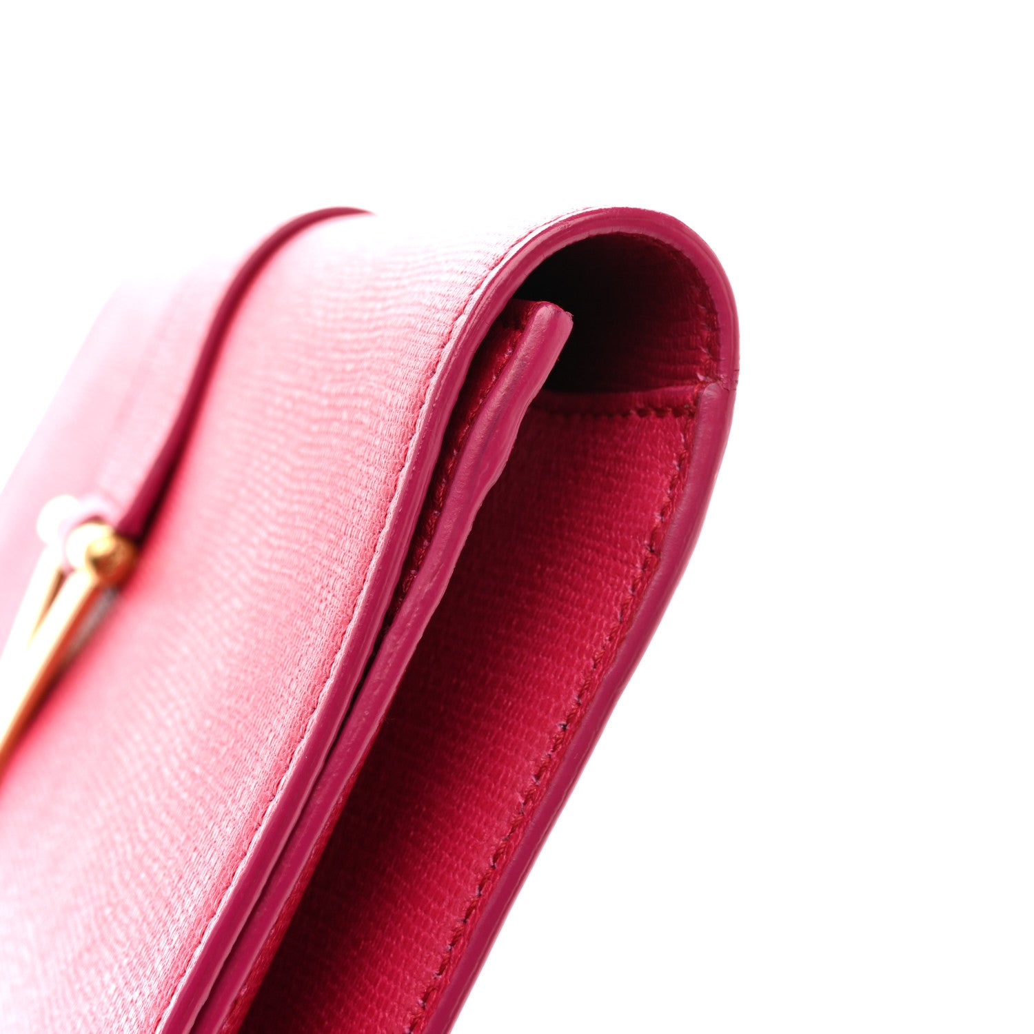 Saint Laurent Calfskin Classic Y Ligne Clutch Fuchsia 10 of 11