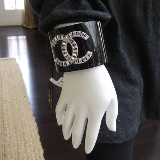 Black CC Crystal Cuff