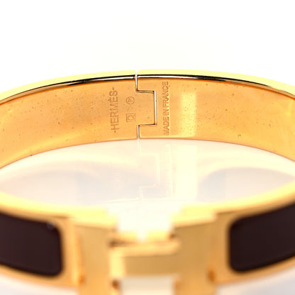 Hermes Enamel Narrow Clic Clac H Bracelet PM Cacao 4 of 4