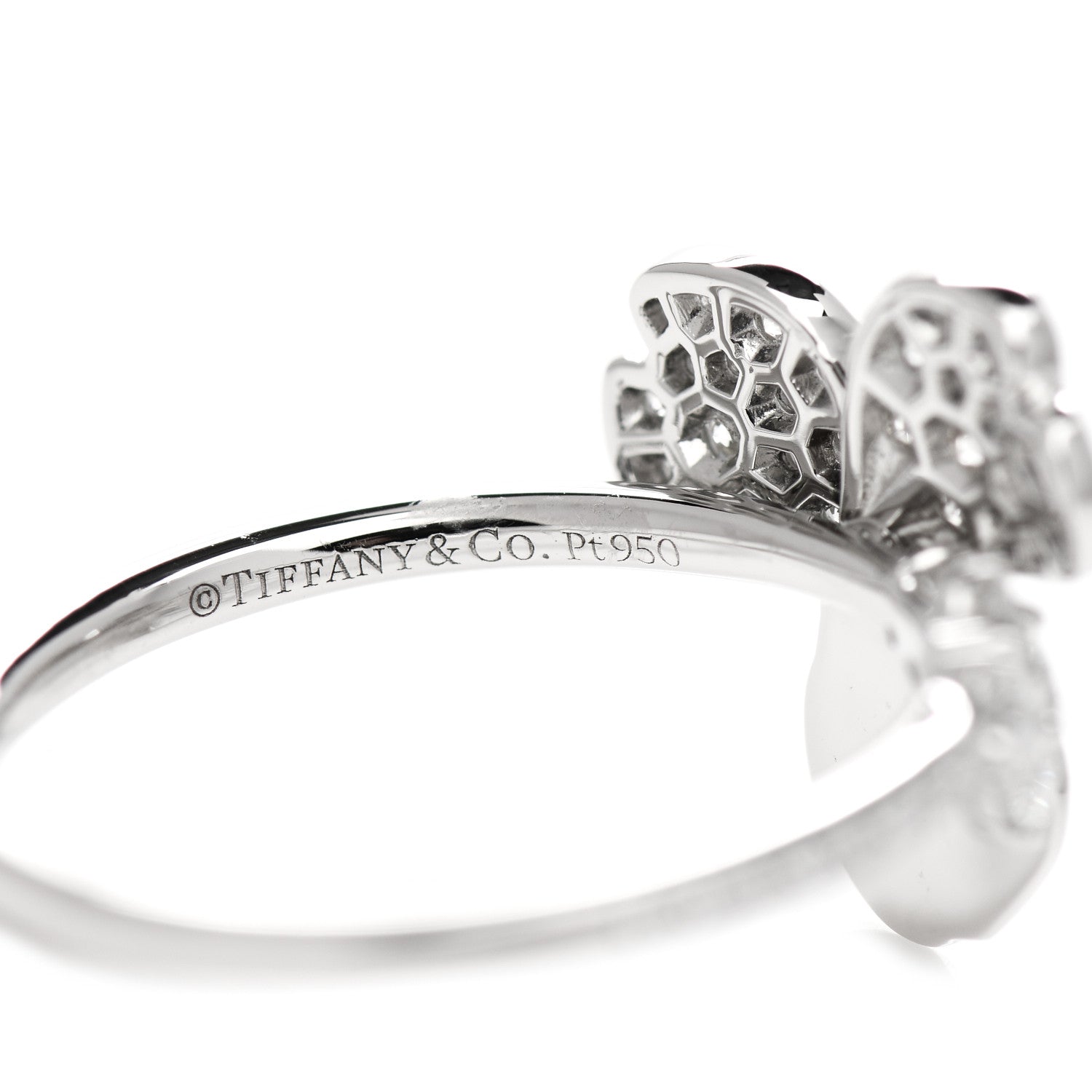 Tiffany Platinum Diamond Paper Flowers Mixed Cluster Ring 54 7 3 of 4